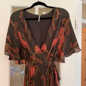 Free People Floral Wrap Maxi Dress